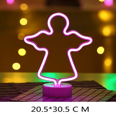 Led Topla Zvijezda Mjesec Neonski natpis Stolna svjetiljka Barska lampa za zabavu za spavaću sobu Kućni ukrasi kaktusa Noćna svjetiljka Djeca Poklon za bebe