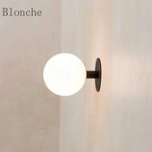 Jednostavna nordijska staklena zidna svjetiljka Crno/zlatni svijećnjaci za dnevni boravak Hodnik Trijem Restoran Stubište Jednostavna modna zidna svjetla