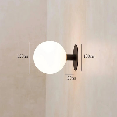 Jednostavna nordijska staklena zidna svjetiljka Crno/zlatni svijećnjaci za dnevni boravak Hodnik Trijem Restoran Stubište Jednostavna modna zidna svjetla