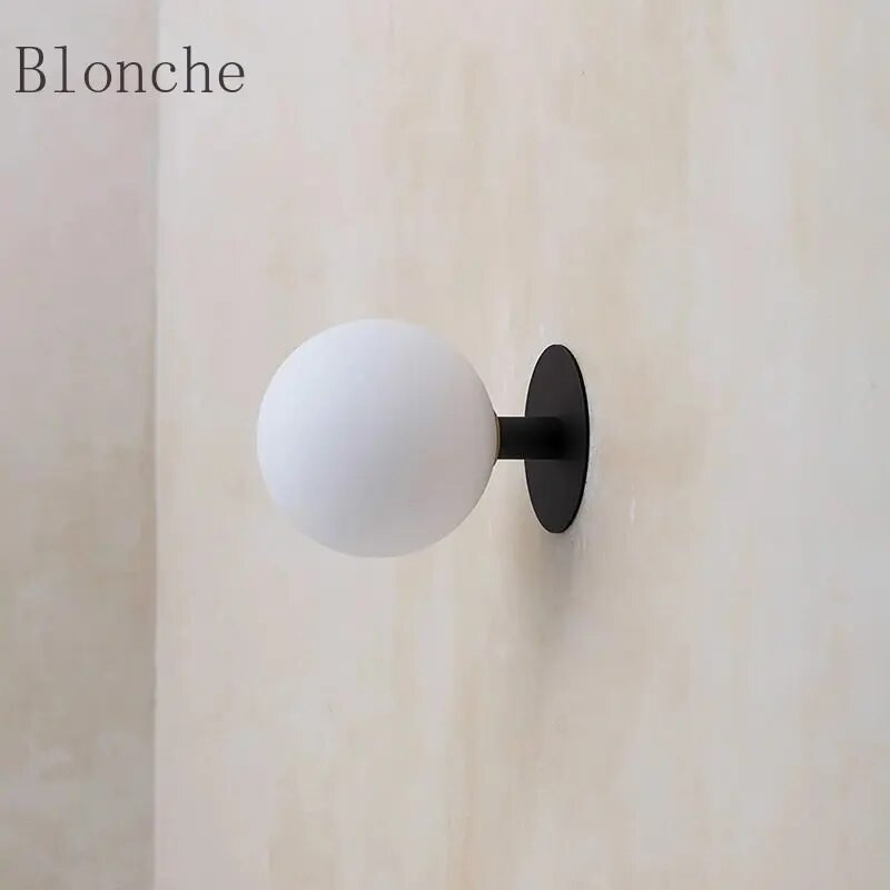 Jednostavna nordijska staklena zidna svjetiljka Crno/zlatni svijećnjaci za dnevni boravak Hodnik Trijem Restoran Stubište Jednostavna modna zidna svjetla