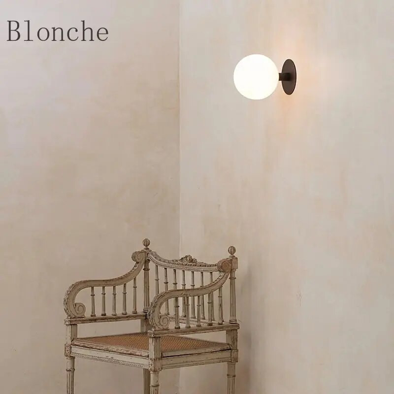 Jednostavna nordijska staklena zidna svjetiljka Crno/zlatni svijećnjaci za dnevni boravak Hodnik Trijem Restoran Stubište Jednostavna modna zidna svjetla