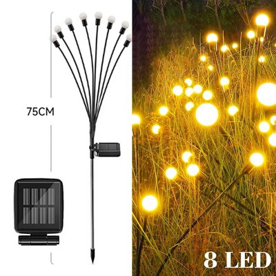 Solar Firefly Lights 2010.06.08. Led napelemes kerti füves lámpák kültéri vízálló lengő lámpa udvari terasz ösvény dekorációhoz