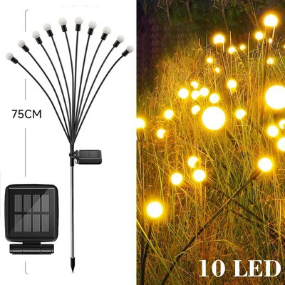 Solar Firefly Lights 2010.06.08. Led napelemes kerti füves lámpák kültéri vízálló lengő lámpa udvari terasz ösvény dekorációhoz