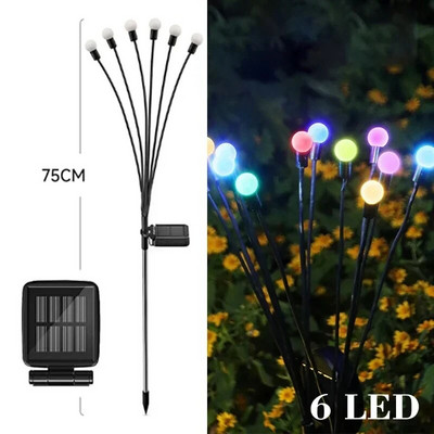 Solar Firefly Lights 2010.06.08. Led napelemes kerti füves lámpák kültéri vízálló lengő lámpa udvari terasz ösvény dekorációhoz