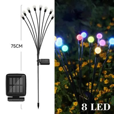 Solar Firefly Lights 2010.06.08. Led napelemes kerti füves lámpák kültéri vízálló lengő lámpa udvari terasz ösvény dekorációhoz