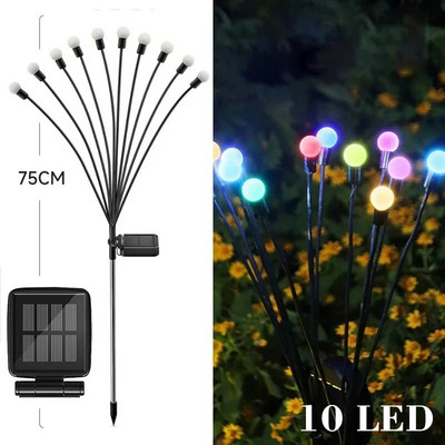 Solar Firefly Lights 2010.06.08. Led napelemes kerti füves lámpák kültéri vízálló lengő lámpa udvari terasz ösvény dekorációhoz