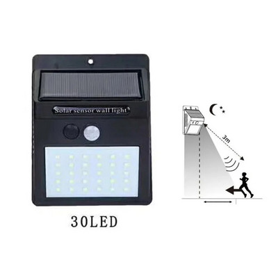 Led solarni reflektor za vanjske solarne svjetiljke Vodootporan sa senzorom pokreta 20 30 Led solarni fokus Zidna svjetiljka za dekoraciju vrta i dvorišta