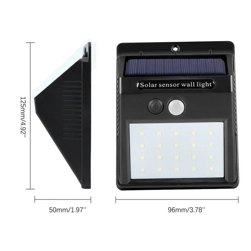 Led solarni reflektor za vanjske solarne svjetiljke Vodootporan sa senzorom pokreta 20 30 Led solarni fokus Zidna svjetiljka za dekoraciju vrta i dvorišta
