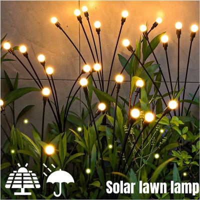 Solar Firefly Lights 6/8/10 Led Solar Garden Lawn Lights Εξωτερικό αδιάβροχο αιωρούμενο φως για Διακόσμηση μονοπατιού βεράντας αυλής