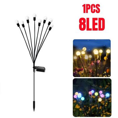 Solarne svjetiljke krijesnice 6/8/10 Led solarne vrtne svjetiljke za travnjak Vanjska vodootporna svjetiljka za ljuljanje za uređenje dvorišne staze