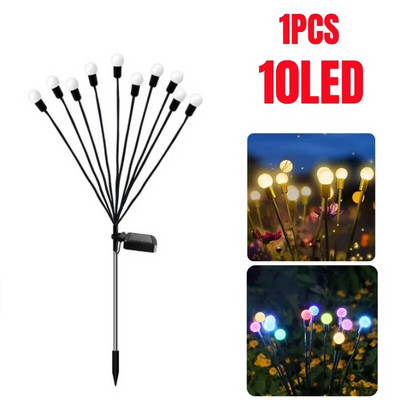 Solarne svjetiljke krijesnice 6/8/10 Led solarne vrtne svjetiljke za travnjak Vanjska vodootporna svjetiljka za ljuljanje za uređenje dvorišne staze