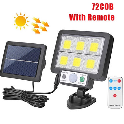 LED saulės padalytas sieninis šviestuvas 3 režimų vandeniui atsparios judesio jutiklio lempos Sodo gatvių apšvietimas Saulės lempa sodo apsaugos sieniniam šviestuvui