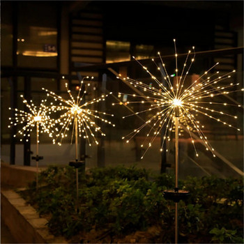 LED слънчеви захранващи фойерверки Светлини за градинска декорация Приказни светлини Водоустойчива външна лампа за морава с глухарчета за градински декор на двора