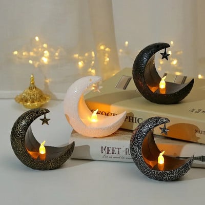 2024 Ramadan Decoration Star Moon LED svijećnjak Lampa za Ramadan Kareem Islamska muslimanska kućna dekoracija Lampa Eid Mubarak Party Pokloni