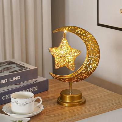 2024 Ramadan Decoration Star Moon LED svijećnjak Lampa za Ramadan Kareem Islamska muslimanska kućna dekoracija Lampa Eid Mubarak Party Pokloni