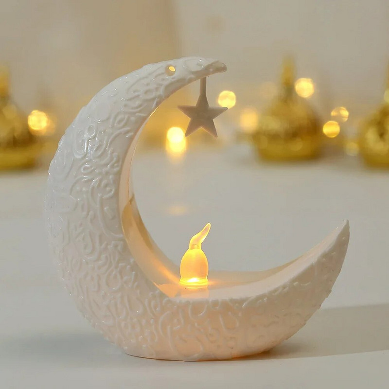 2024 Ramadan Decoration Star Moon LED svijećnjak Lampa za Ramadan Kareem Islamska muslimanska kućna dekoracija Lampa Eid Mubarak Party Pokloni