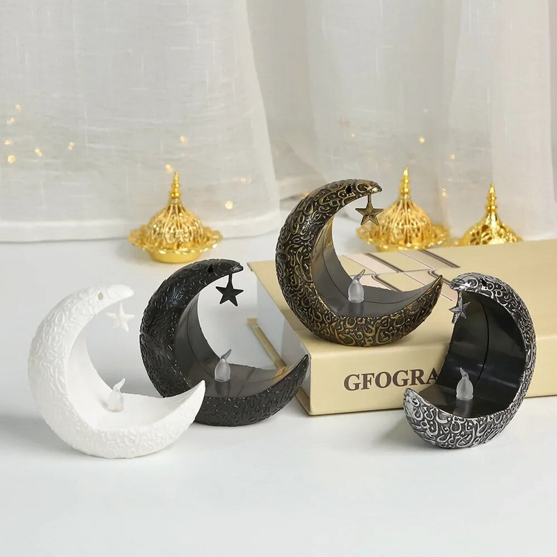 2024 Ramadan Decoration Star Moon LED svijećnjak Lampa za Ramadan Kareem Islamska muslimanska kućna dekoracija Lampa Eid Mubarak Party Pokloni
