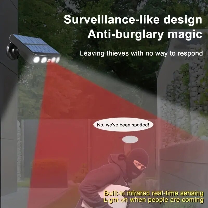 4 LED snažna solarna sigurnosna svjetla Vanjski dekor Senzor pokreta 3 načina Ulična vodootporna svjetiljka Zidna noćna radna rasvjeta za vrt