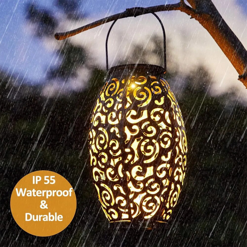 Solarne svjetiljke Metalne viseće solarne svjetiljke Vanjske LED lampione na solarni pogon Vrtna rasvjeta za terasu, dvorište, trijem, staza, šetalište