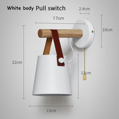 Drvena zidna svjetiljka Jednostavna kreativna LED spavaća soba Dekoracija uz krevet Morden Nordic Design Dnevni boravak Hodnik Hotel E27 Unutarnje svjetiljke