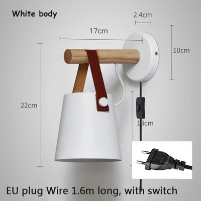 Drvena zidna svjetiljka Jednostavna kreativna LED spavaća soba Dekoracija uz krevet Morden Nordic Design Dnevni boravak Hodnik Hotel E27 Unutarnje svjetiljke