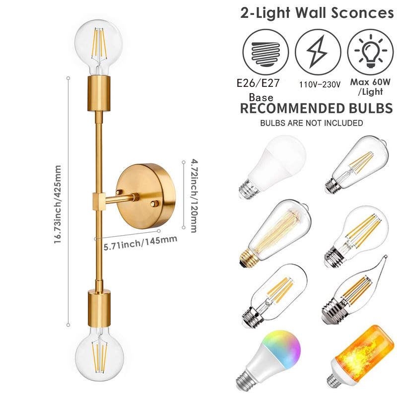 Dvostruke zidne svjetiljke Dekor Moderne nordijske zidne svjetiljke Hodnik Prolaz za dnevnu sobu Kupaonica Unutarnja rasvjeta Svijećnjaci