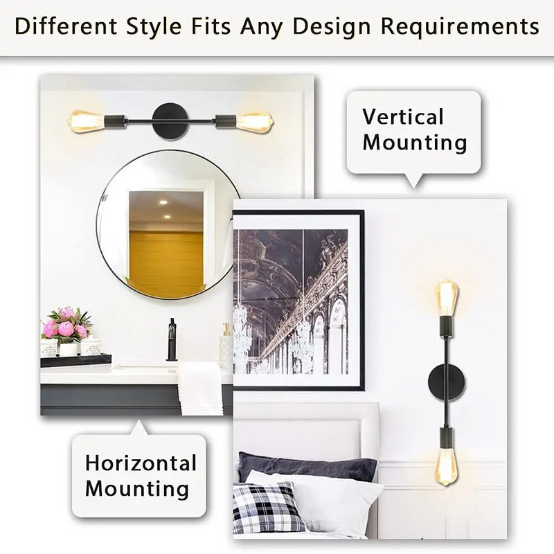 Dvostruke zidne svjetiljke Dekor Moderne nordijske zidne svjetiljke Hodnik Prolaz za dnevnu sobu Kupaonica Unutarnja rasvjeta Svijećnjaci