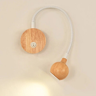 Moderne drvene LED zidne svjetiljke s prekidačem na gumb 3W AC90-260V Svjetlo za čitanje uz krevet za spavaću sobu Podesivo unutarnje osvjetljenje