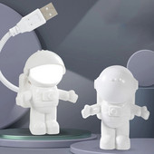USB noćno svjetlo LED noćno svjetlo u obliku astronauta Stol za čitanje Spaceman Dekoracija Rasvjetno tijelo Pokloni za djecu