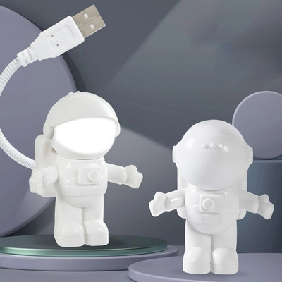 USB éjszakai fény LED űrhajós alakú éjszakai lámpa olvasóasztal Űrhajós dekoráció világítótestek gyerekeknek ajándékok