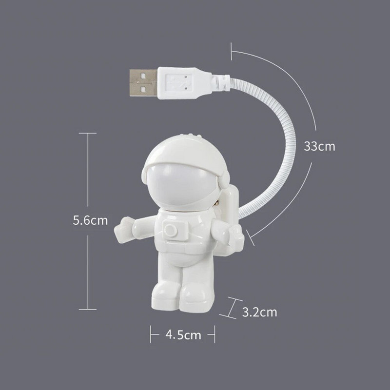 USB noćno svjetlo LED noćno svjetlo u obliku astronauta Stol za čitanje Spaceman Dekoracija Rasvjetno tijelo Pokloni za djecu