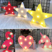 Επιτραπέζιο φωτιστικό νύχτας Mini LED 12cm Ζώο Flamingo Star Καρδιά Μονόκερος Χριστουγεννιάτικο δέντρο καρύδας Διακοσμητικό πάρτι σπιτιού 3D Φωτιστικό γραφείου