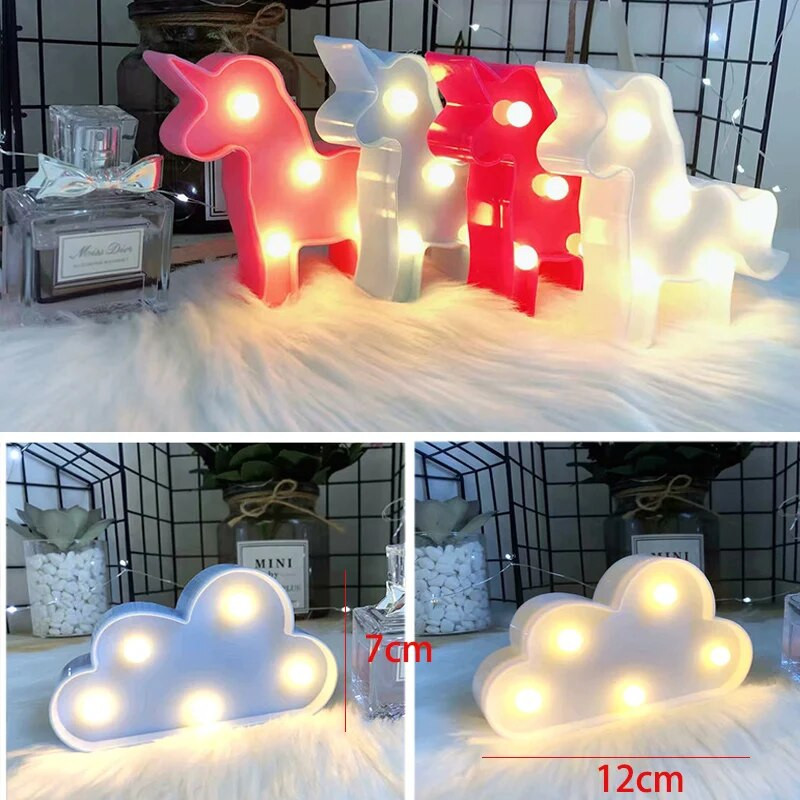 Επιτραπέζιο φωτιστικό νύχτας Mini LED 12cm Ζώο Flamingo Star Καρδιά Μονόκερος Χριστουγεννιάτικο δέντρο καρύδας Διακοσμητικό πάρτι σπιτιού 3D Φωτιστικό γραφείου