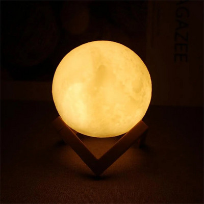 3D ispis Mjesečeva lampa LED noćna svjetiljka Na baterije sa stalkom Zvjezdana lampa Noćna lampa za spavaću sobu Noćno svjetlo Dječji dar
