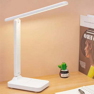 LED asztali lámpa Eye Protect Touch 3 fokozatú, szabályozható irodai lámpa, összecsukható asztali lámpa éjjeli lámpa olvasáshoz, kollégiumi dolgozószobához