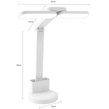 LED настолна лампа Сензорна димируема защита Eye Table Light Общежитие Спалня Учебно четене USB акумулаторна писалка Контейнер Настолна лампа