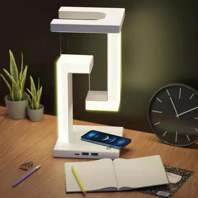 Anti-gravitációs asztali lámpa Fokozatmentesen fényerő Függesztett USB Romantikus Éjszakai Lámpák Világító Díszek Vezeték nélküli töltő Lakásdekoráció