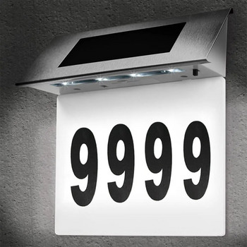 Соларна лампа за номер на вратата LED лампа за табела на вратата Неръждаема външна лампа за номера на верандата на апартаментната къща с подсветка Начало Декор