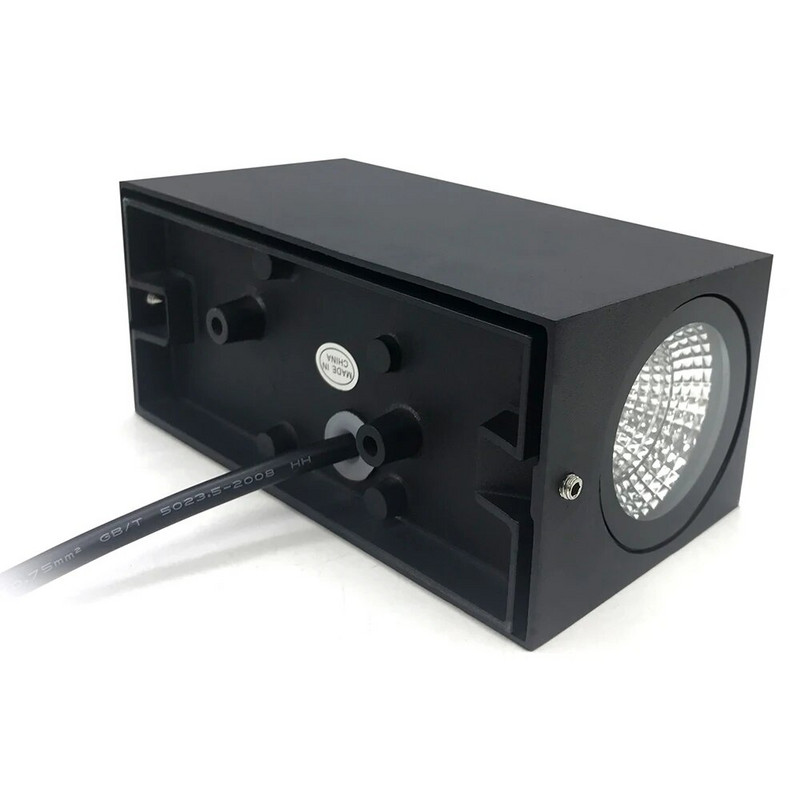 Szabályozható LED fali lámpák felfelé lefelé 5W 10W vízálló, felületre szerelt kockakerti veranda lámpa GU10 LED izzóval