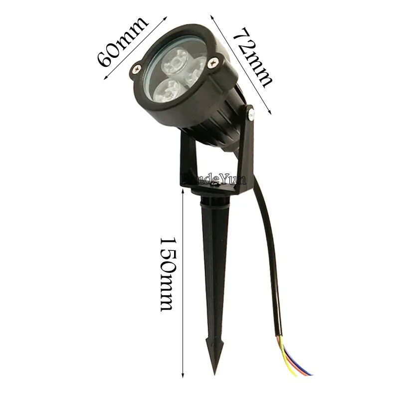 Novi stil Vrtna svjetiljka za travnjak velike snage 220V 110V 12V Vanjska LED šiljasta svjetiljka 3W 9W Vodootporne točkaste žarulje za stazu