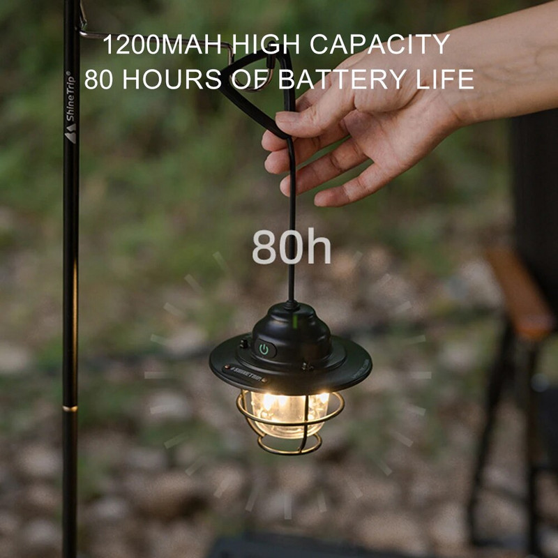 Prijenosna svjetiljka za kampiranje, USB punjiva kuka, lampa za kampiranje, bezstupanjsko zatamnjivanje, vanjska vodootporna svjetla za šator, svjetiljka za hitne slučajeve