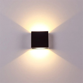 6W 12W lampada LED Έργο αλουμινίου τοίχου φωτιστικό τοίχου Τετράγωνο φωτιστικό LED κομοδίνο υπνοδωμάτιο φωτιστικά τοίχου τέχνη