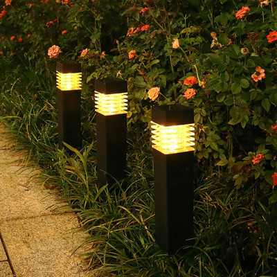 4 vnt Saulės tako lempa LED šviesa lauko vandeniui atspari saulės energija varoma vejos lempa kraštovaizdžio LED šviestuvai, skirti sodo įvažiavimui