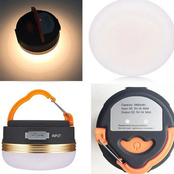 LED фенер Преносимо осветление за къмпинг 3 режима на осветяване Лампи за лагери Висяща акумулаторна външна палатка Домашна аварийна лампа с магнит