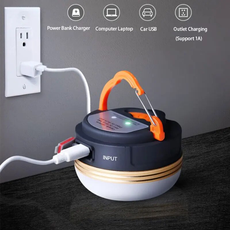 LED lampa Prijenosna svjetiljka za kampiranje 3 načina osvjetljenja Kamp svjetiljke Viseći punjivi vanjski šator Kućna svjetiljka za hitne slučajeve s magnetom