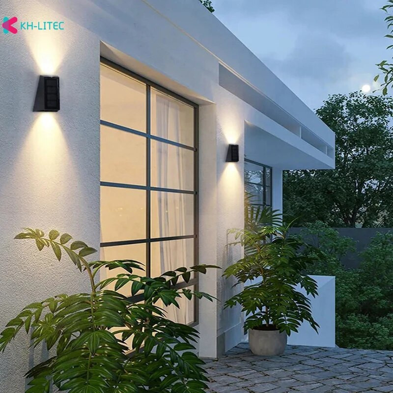 Solarna svjetla Vanjska vodootporna LED rasvjeta gore i dolje Solarna zidna svjetiljka za uređenje vrta Balkon Dvorište Ulični krajolik