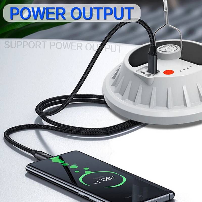 Solarna punjiva LED svjetiljka za kampiranje, žarulja, daljinski upravljač, lampa za punjenje, prijenosna noćna svjetiljka za hitne slučajeve, vanjska kuća