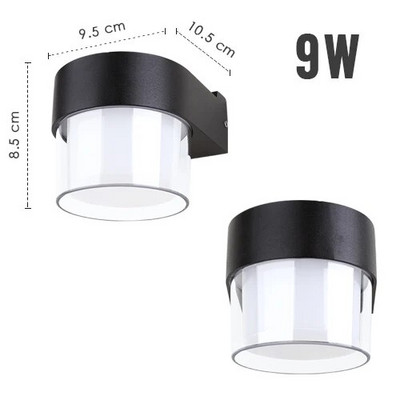 9 W LED fali lámpa kültéri vízálló modern skandináv stílusú beltéri fali lámpák nappali veranda kerti lámpa kültéri utcai világítás