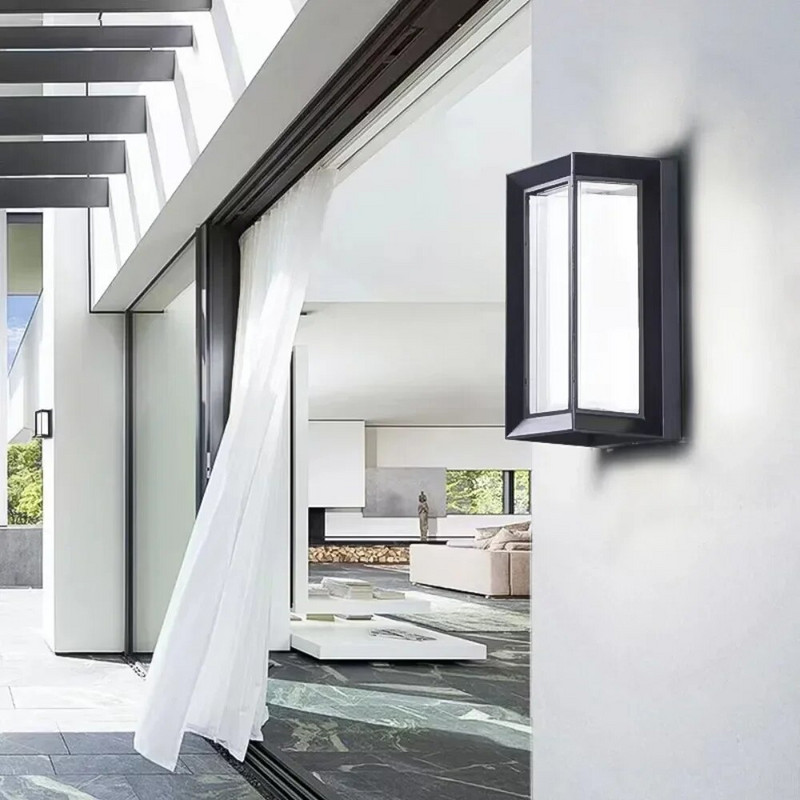 LED napelemes lámpa kültéri kerti négyzet alakú fali lámpa kültéri udvari kerítés világítás fali dekorációs lámpa