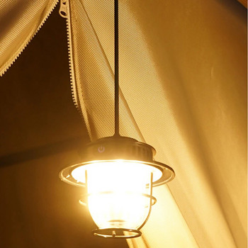 Ретро преносим къмпинг фенер Външна ретро лагерна лампа 4 режима на осветяване Палатка Висящи светлини за туризъм на открито Двор за катерене